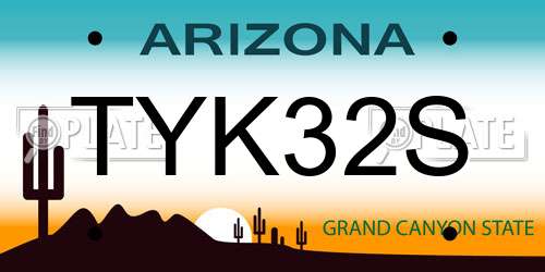 TYK32S Arizona License Plate