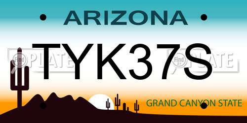 TYK37S Arizona License Plate