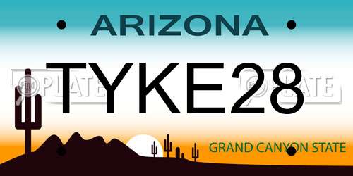 TYKE28 Arizona License Plate