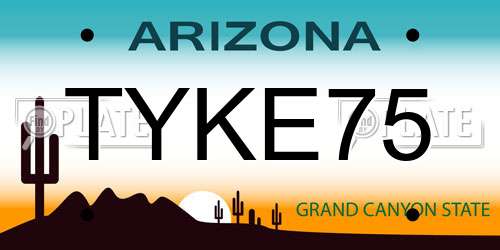 TYKE75 Arizona License Plate
