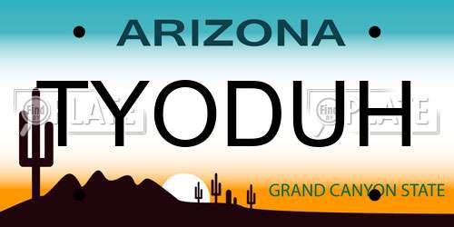 TYODUH Arizona License Plate