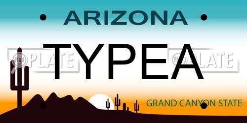 TYPEA Arizona License Plate