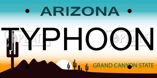 TYPHOON Arizona License Plate