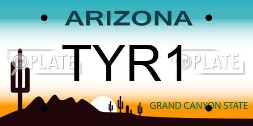 TYR1 Arizona License Plate