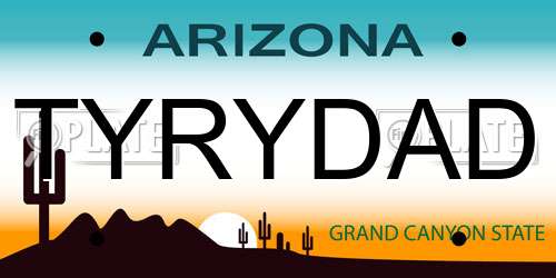 TYRYDAD Arizona License Plate