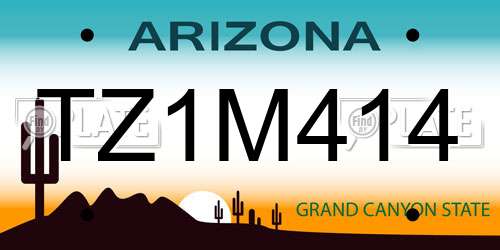 TZ1M414 Arizona License Plate