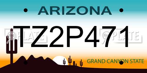 TZ2P471 Arizona License Plate