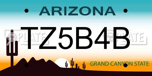 TZ5B4B Arizona License Plate