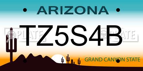 TZ5S4B Arizona License Plate