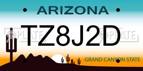 TZ8J2D Arizona License Plate