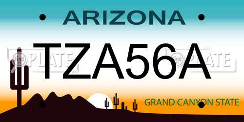 TZA56A Arizona License Plate