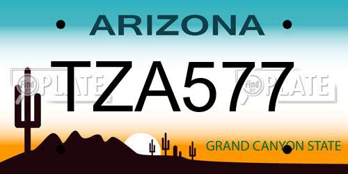 TZA577 Arizona License Plate
