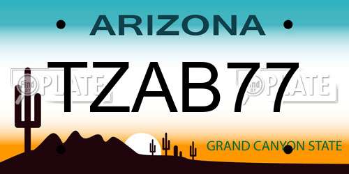 TZAB77 Arizona License Plate