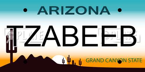 TZABEEB Arizona License Plate