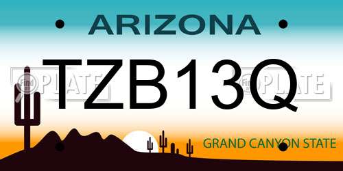 TZB13Q Arizona License Plate