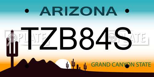 TZB84S Arizona License Plate