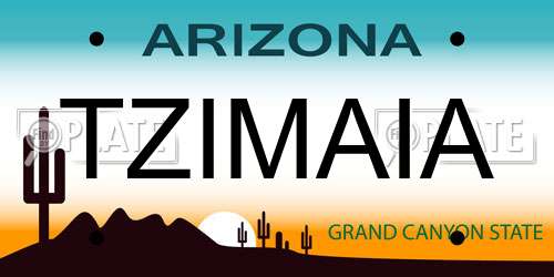 TZIMAIA Arizona License Plate