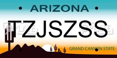 TZJSZSS Arizona License Plate