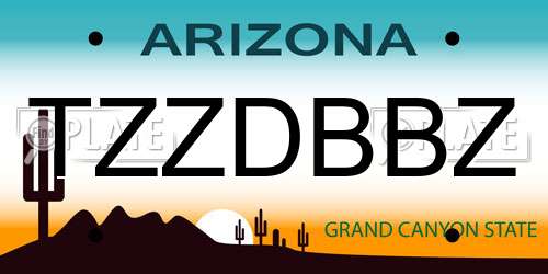 TZZDBBZ Arizona License Plate