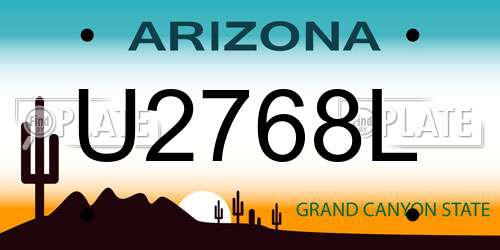 U2768L Arizona License Plate
