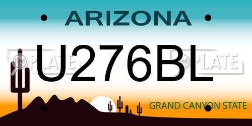 U276BL Arizona License Plate