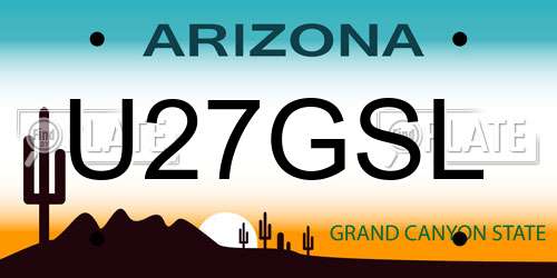 U27GSL Arizona License Plate