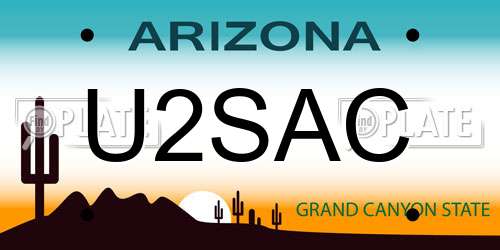 U2SAC Arizona License Plate