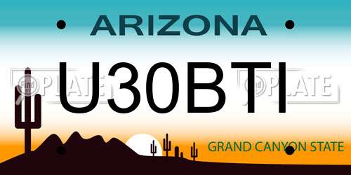 U30BTI Arizona License Plate