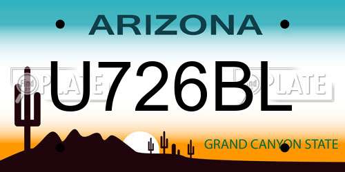 U726BL Arizona License Plate