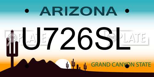 U726SL Arizona License Plate