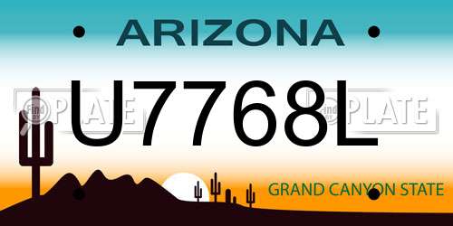 U7768L Arizona License Plate