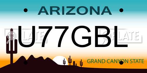 U77GBL Arizona License Plate