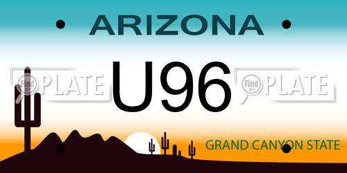 U96 Arizona License Plate