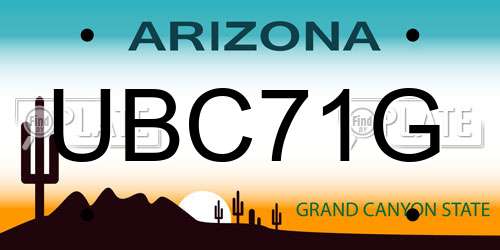 UBC71G Arizona License Plate