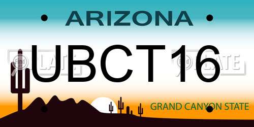 UBCT16 Arizona License Plate