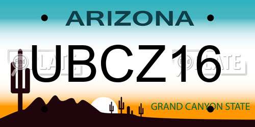 UBCZ16 Arizona License Plate