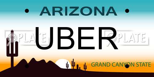 UBER Arizona License Plate