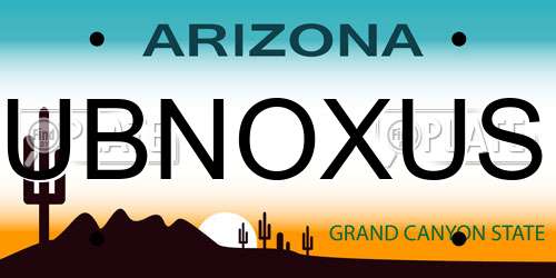 UBNOXUS Arizona License Plate