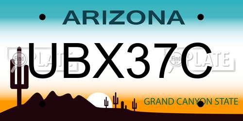 UBX37C Arizona License Plate