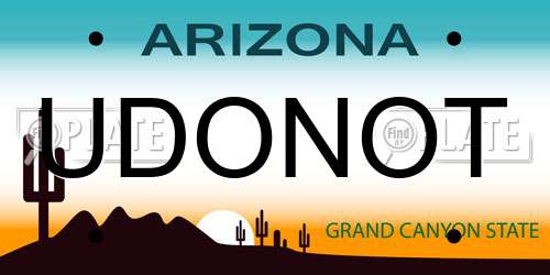 UDONOT Arizona License Plate