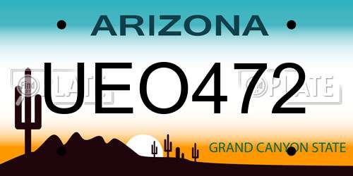 UEO472 Arizona License Plate