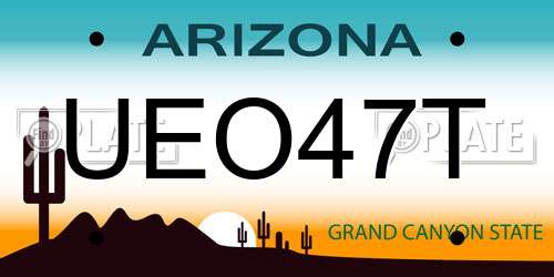 UEO47T Arizona License Plate