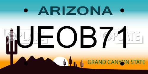 UEOB71 Arizona License Plate