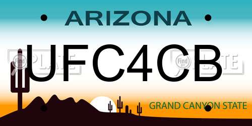 UFC4CB Arizona License Plate