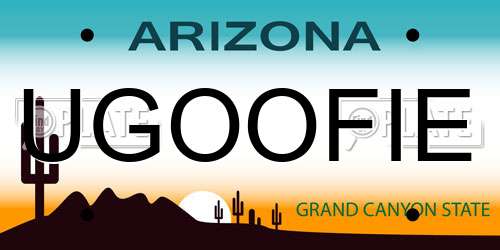UGOOFIE Arizona License Plate