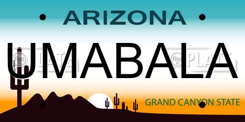 UMABALA Arizona License Plate