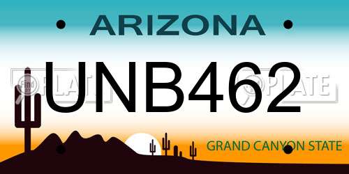UNB462 Arizona License Plate