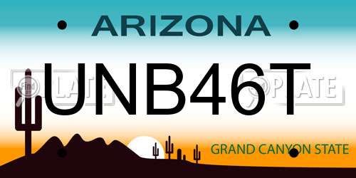 UNB46T Arizona License Plate