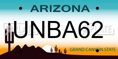 UNBA62 Arizona License Plate