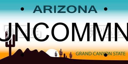 UNCOMMN Arizona License Plate